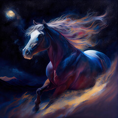 Obraz na płótnie Canvas Spirit Animal Horse - By Generative AI