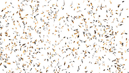 pluie de confettis lancés par un canon - fond transparent - rendu 3D