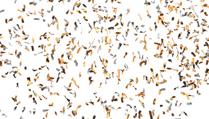 pluie de confettis lancés par un canon - fond transparent - rendu 3D