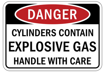 Explosive material combustible dust sign and labels cylinder contain explosive hazard handle with care