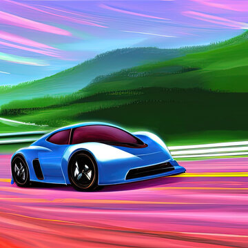 Futuristic sport car - generative ai