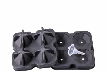 Close-up view of black ice silicon mold.