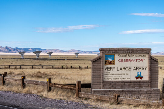 Several of the many Radio Telescopes around the National Radio Astronomy Observatory Very Large Array complex in New Mexico; Magdelena, New Mexico, United States of America