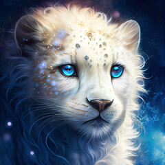 Spirit Animal White Jaguar - By Generative AI
