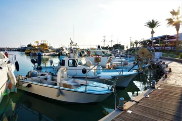 Schilderijen op glas boats in the harbor, Ayia Napa, Cyprus © Agata