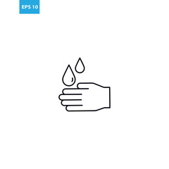 Wash hands line icon Vector illustration