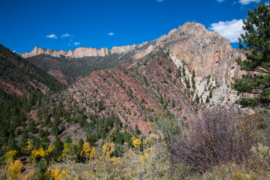 Rock formations along the Sheep Creek Geological Loop in Ashley National Forest in the Uinta Mountains of Utah; Utah, United States of America