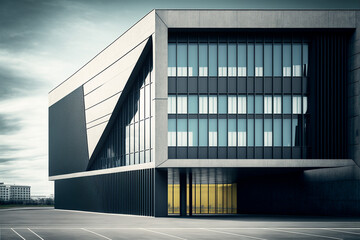Fototapeta premium Modern office building illustration generated with generative AI technology