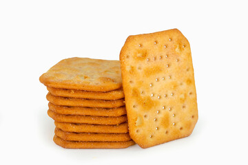 Crackers isolated on white background, high quality details