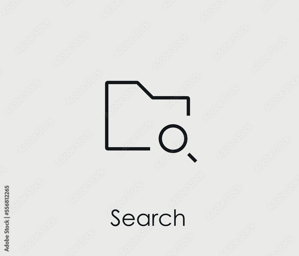 Poster search file vector icon. editable stroke. symbol in line art style for design, presentation, website