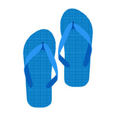 Blue flip flops vector of a million devotees. Popular illustration of footwear in trendy style. Suitable for many purposes.