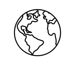 Earth Planet outline icon, vector illustration in trendy style, isolated on white background. Editable graphic resources for many purposes. Linear icons of Planets on solar system