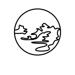 Mercury Planet outline icon, vector illustration in trendy style, isolated on white background. Editable graphic resources for many purposes. Linear icons of Planets on solar system