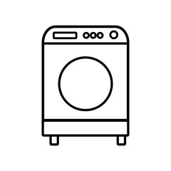 Dishwasher outline icon, vector illustration in trendy design style, isolated on white background. The best Editable graphic resources for many purposes. Household equipment.