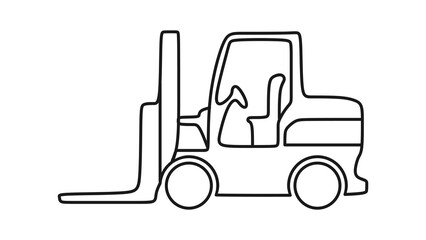 Forklift car outline icon, vector illustration in trendy design style, isolated on white background. Editable perfect graphic resources for many purposes.