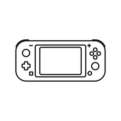 Handheld retro gaming console outline icon, vector illustration in trendy design style, isolated on white background. The best editable graphic resources for many purposes.