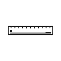 Ruler icon, outline, stroke, sketch, line art vector illustration in simple and trendy design style, isolated on white background. Perfect editable graphic resources for many purposes.