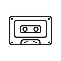 Audio Cassette outline icon, vector illustration in simple and trendy design style, isolated on white background. Perfect editable graphic resources for many purposes.