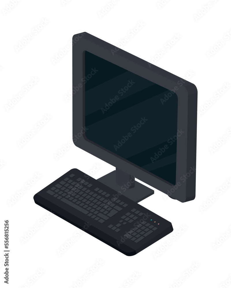 Poster computer monitor and keyboard