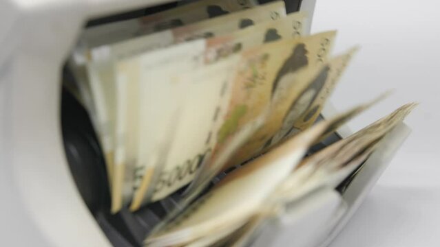 Korea, money, bills, won, 50,000 won, new bills, count
