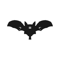 Scary Halloween Bat silhouette, vector illustration in flat cartoon design style. Suitable and perfect for poster design materials, banners and many other purposes. Fake Halloween.