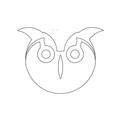 Owl Head Outline Vector. Eurasian Eagle-Owl sketch trendy design style. Perfect for coloring book and much more.