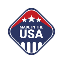 Vector of Made In The USA Labels. Logo icon for American products with trendy and unique design style. Editable graphic resources for various purposes.