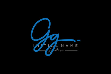 Initial GG signature logo template vector. Hand drawn Calligraphy lettering Vector illustration.