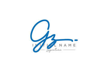 Initial GZ signature logo template vector. Hand drawn Calligraphy lettering Vector illustration.