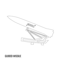 Vintage American Missile Outline Vector illustration. Legendary Military Missile. Suitable for various design materials.