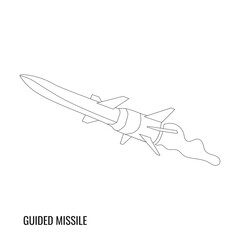 Hypersonic Missile Prototype outline vector. Illustration of modern guided missile. Suitable for various design materials.