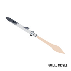 Warship Strike Missile vector. Illustration of modern guided missile. Suitable for various design materials.