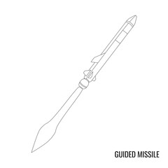 Warship Strike Missile vector. Illustration of modern guided missile. Suitable for various design materials.