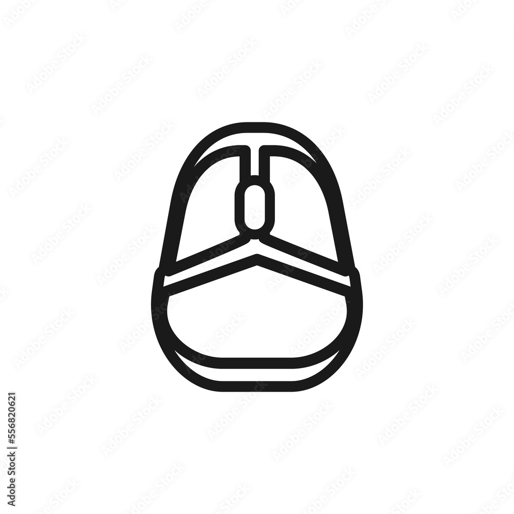 Poster computer mouse icon concept. simple illustration symbol of desktop pc setup collection. suitable for
