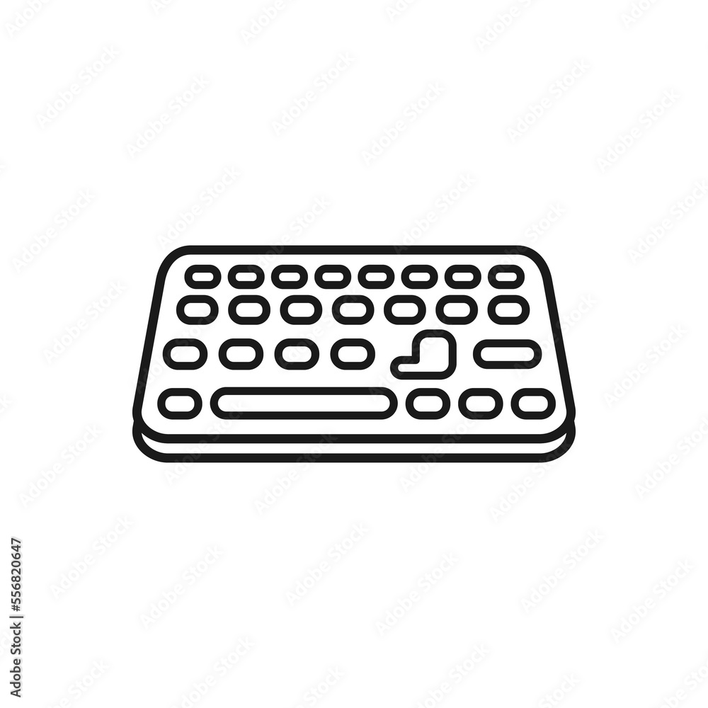 Poster computer keyboard icon concept. simple illustration symbol of desktop pc setup collection. suitable 