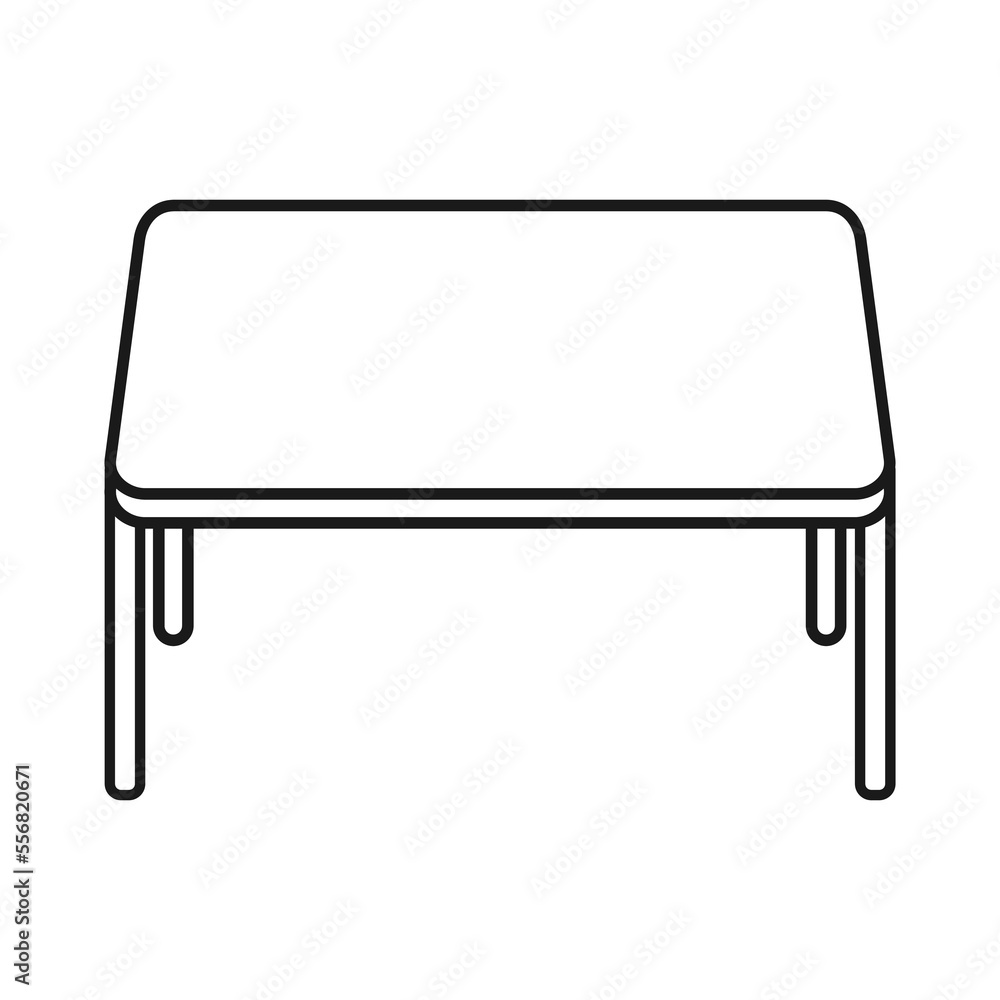 Poster computer table icon concept. simple illustration symbol of desktop pc setup collection. suitable for