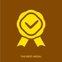 The best Medal icon vector illustration. Symbol in flat unique design style. Suitable for many purpose.