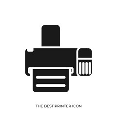 The best eco tank printer icon vector. Solid black symbol illustration in unique style. Suitable for many purpose.