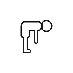The best basic human movement icon in trendy outline style. Vector illustration with unique design style from human body stickman collection. Suitable for various needs.