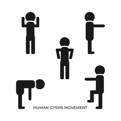 The best basic human movement icon, in solid black style. Vector illustration with unique design style from human body stickman collection. Suitable for various needs.