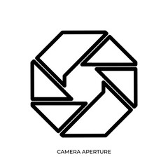 The best Camera Aperture outline icon vector. flat unique design style. suitable for many purpose.