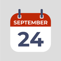 September 24. The best of Flat icon calendar isolated on gray background. illustration symbol template in trendy style. Can be used for many purposes.