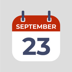 September 23. The best of Flat icon calendar isolated on gray background. illustration symbol template in trendy style. Can be used for many purposes.