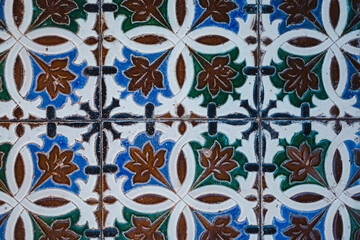 Spanish ceramic tiles. The design is following a pattern.
