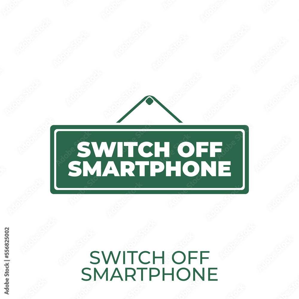Poster switch off phone sign concept icon. vector symbol design of business collection. can be used for web