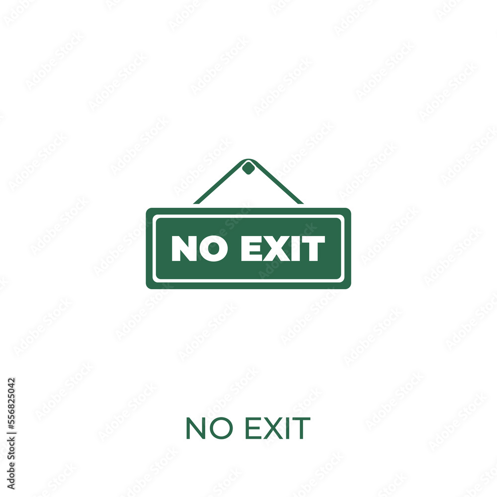 Poster no exit sign concept icon. vector symbol design of business collection. can be used for web and mobi