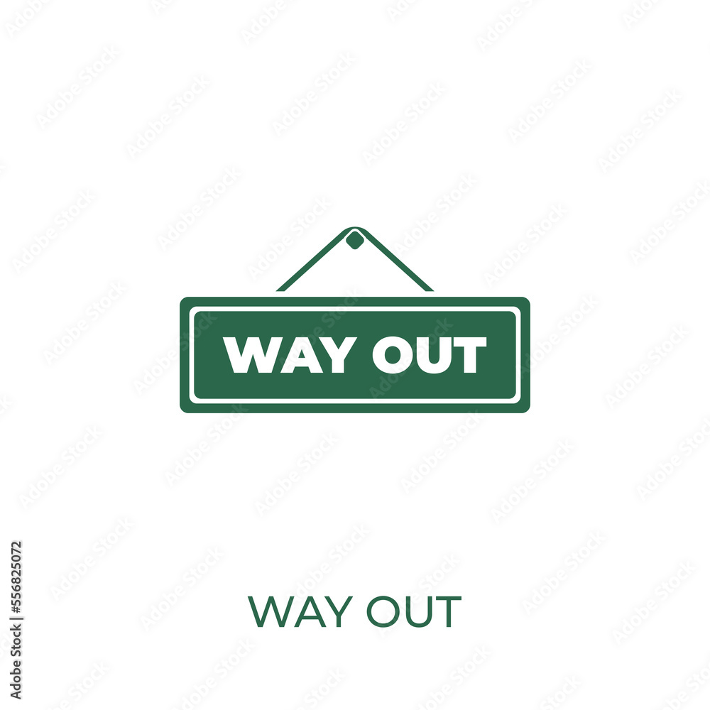 Poster way out sign concept icon. vector symbol design of business collection. can be used for web and mobi