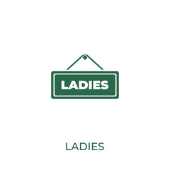 ladies sign concept icon. Vector symbol design of business collection. Can be used for web and mobile.