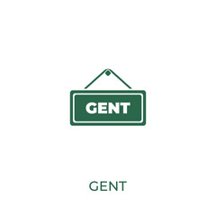Gent sign concept icon. Vector symbol design of business collection. Can be used for web and mobile.