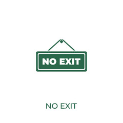 No Exit sign concept icon. Vector symbol design of business collection. Can be used for web and mobile.